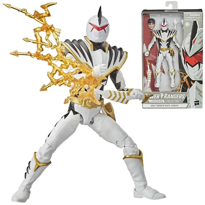 89s Power Rangers Hasbro Dino Thunder White Ranger 6 Inch Scale Action ...