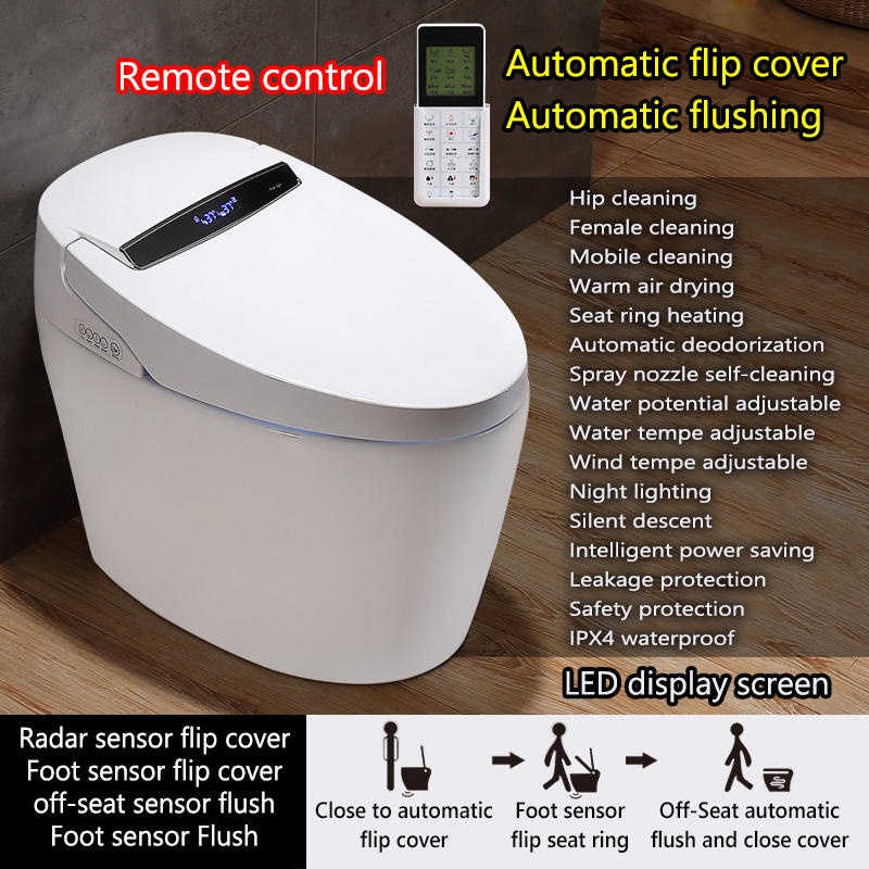 ceramic toilet bowl set full set smart bidet automatic flip dual flush