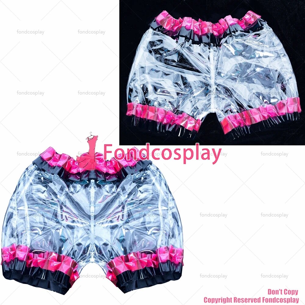 Fashion Adult Baby Mens Sissy Plastic Shorts Male Underwear Erotic Lingerie  Clear PVC Bloomer Shorts Skirted Briefs S-Black @ Best Price Online