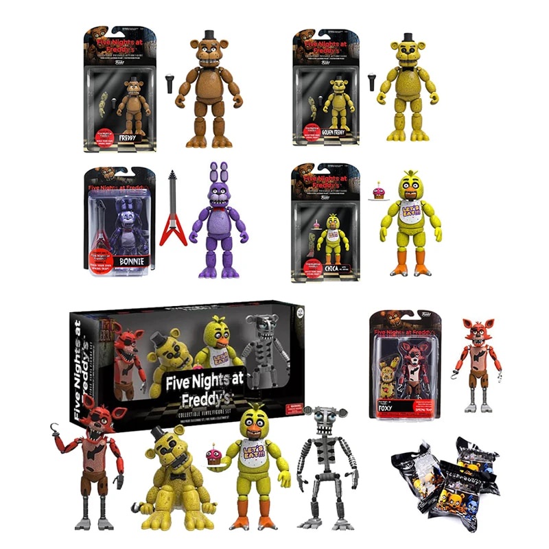 Set of 5 fnaf figure security breach Action Figure Toys 