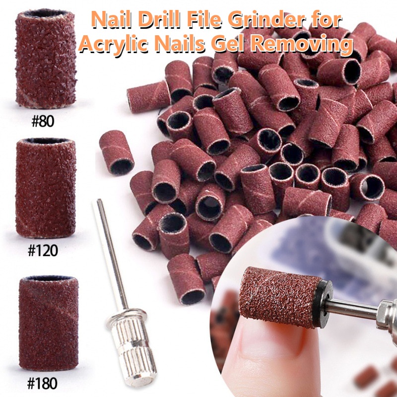 50/100pcs Nail Drill Bits Sanding Bands for Nail Drill File Grinder