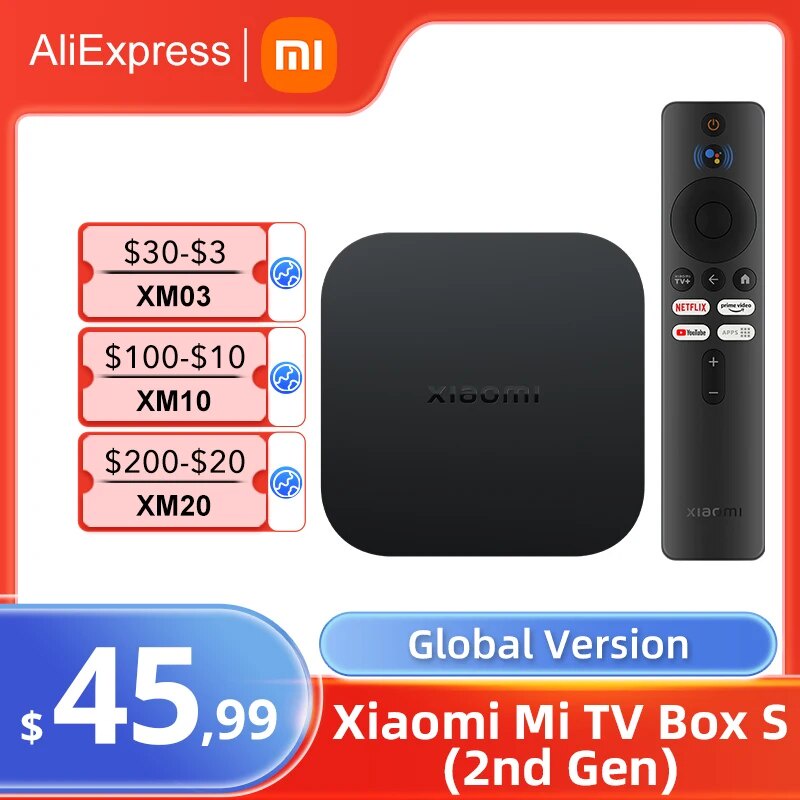 Global Version Xiaomi Mi TV Box S 2nd Gen 4K Ultra HD Android TV