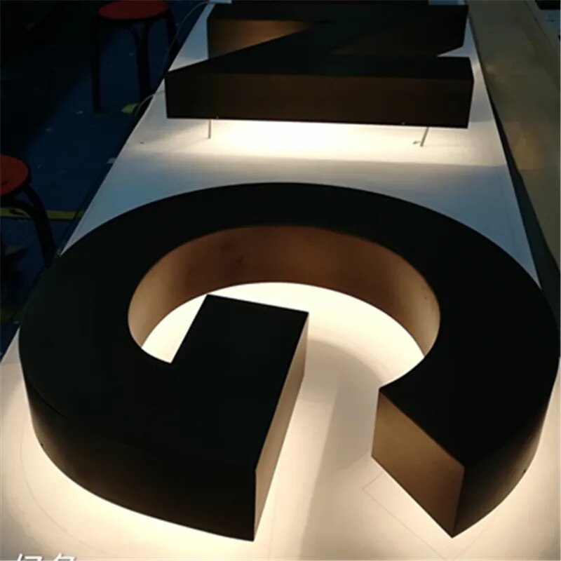 68W 3D Led Customized Halo Lit Letter Painted Metal Back Lit ...