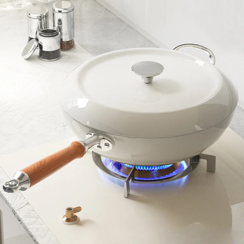 Woks Are Uncoated Cooking Pot Household Wok Pan Non Stick Pan Gas