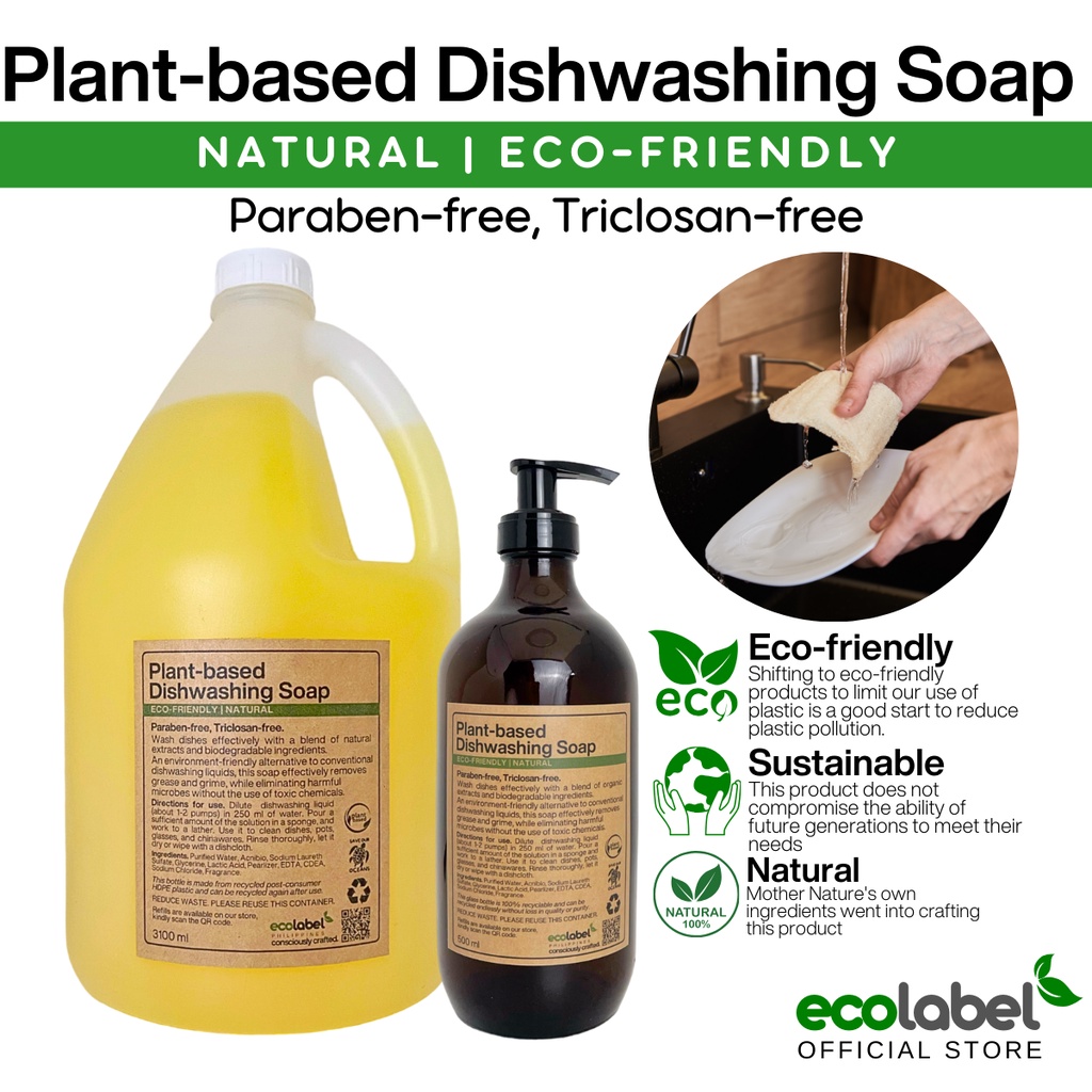 Ecofriendly Plantbased Dishwashing Liquid Soap 100 Biodegradable