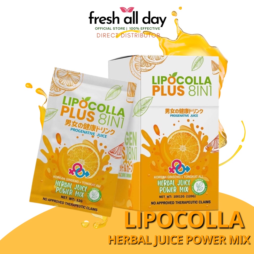 AUTHENTIC LIPO COLLA PLUE Slimming 8 in 1 Powdered Orange Juice Be