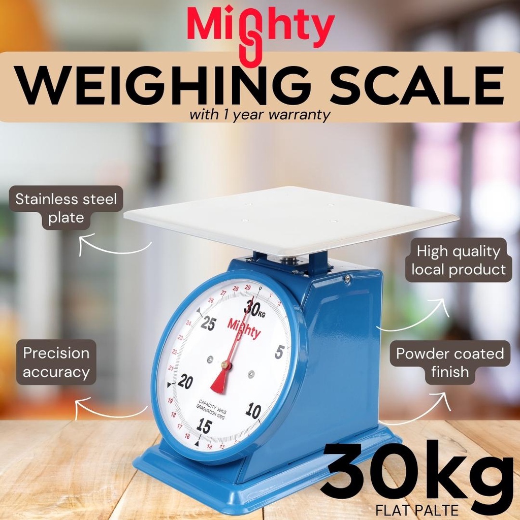 Mighty Weighing Scale 30 kilograms FLAT PLATE Timbangan 30 kilos Flat ...