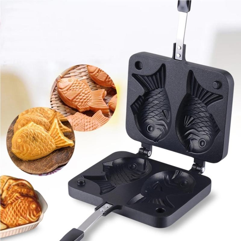 Bungapang Fish Shaped Taiyaki Waffle Pan Maker 2 Cast Korean Home 