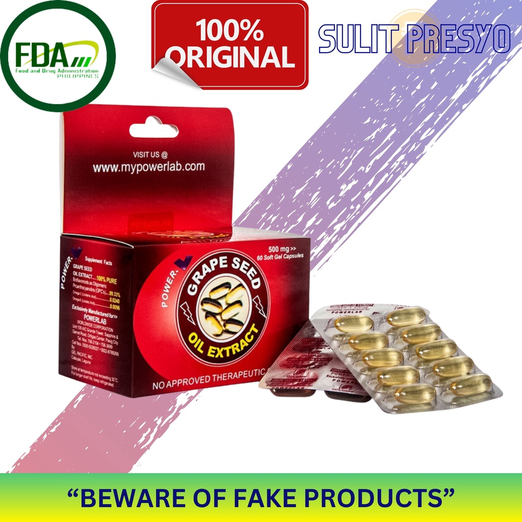 Powerlab GRAPESEED 60s 100 Grapeseed extract with antioxidants and many