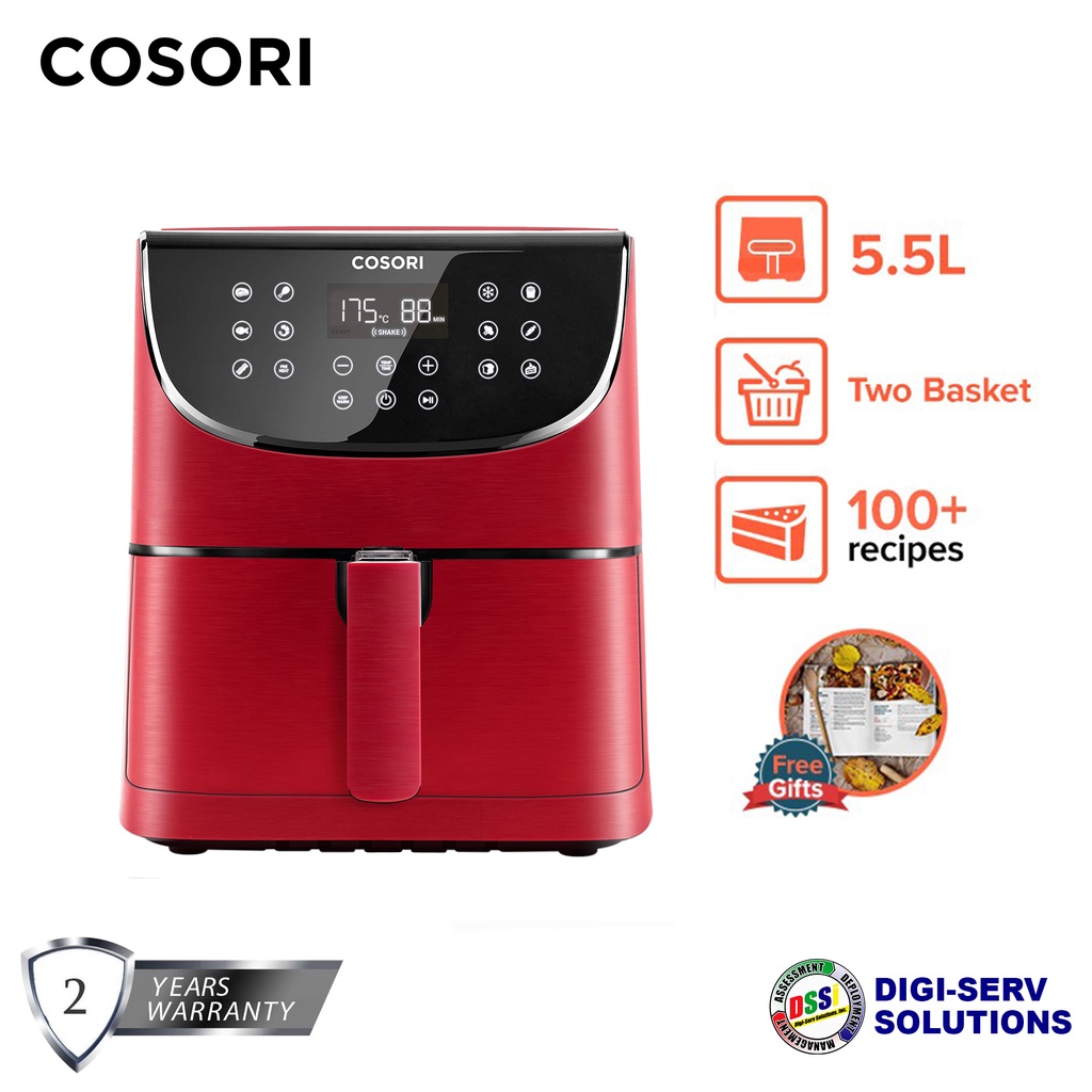 Cosori 55L Pro Air Fryer Red CP158AF 1700W AC 220240V 75205C with LED