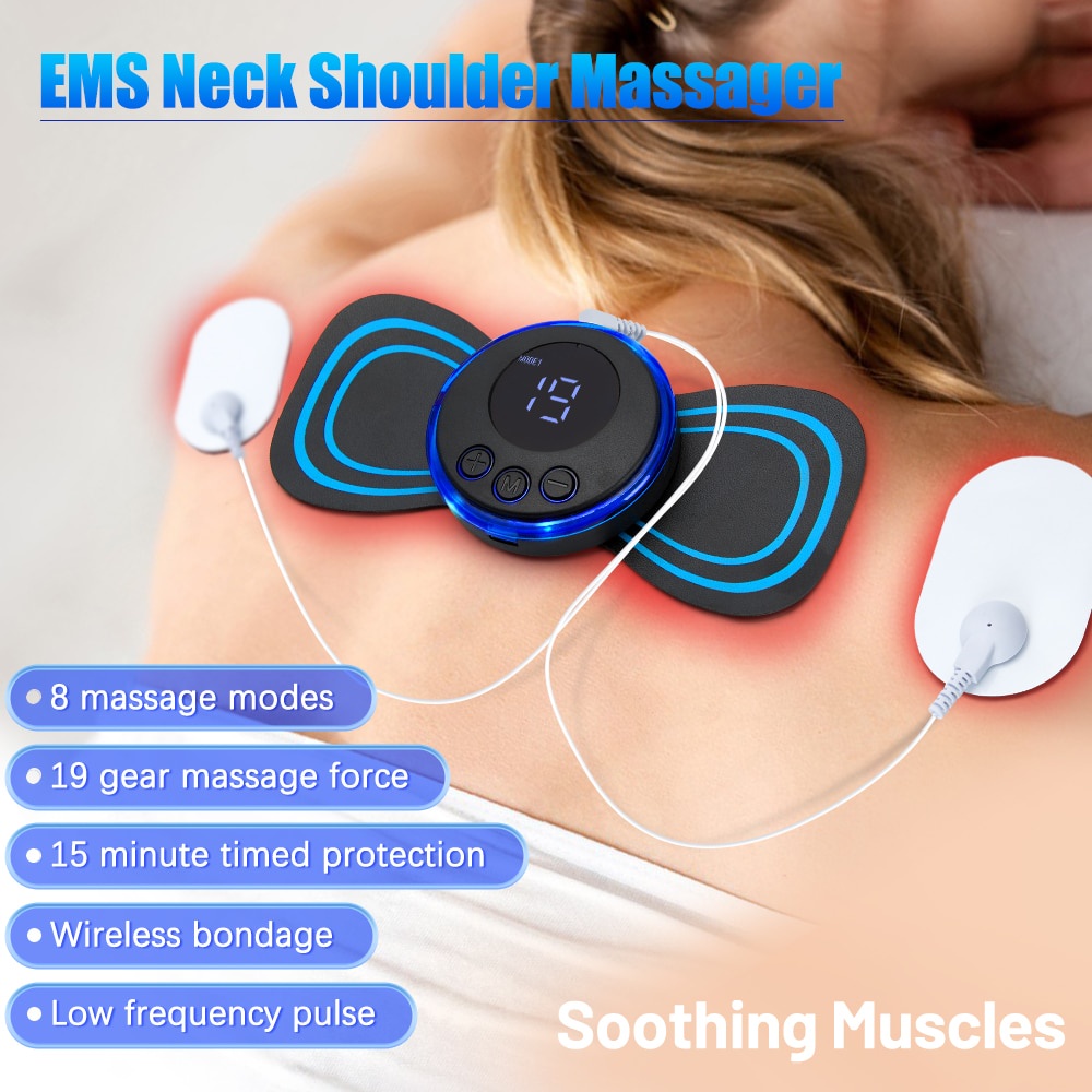 Electric Neck Massager Portable Ems Muscle Stimulator Shoulder and Back