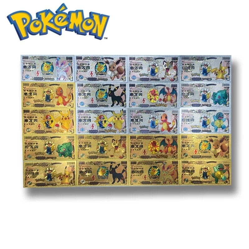 2023 Pokemon Pikachu Classic Series Rare Gold Banknote Silver Banknote ...