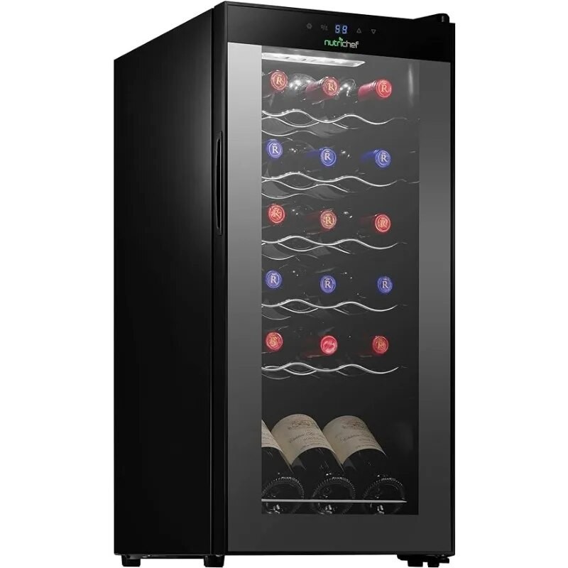 Wine Cooler Refrigerator 18Bottle Wine Fridge with AirTight Glass