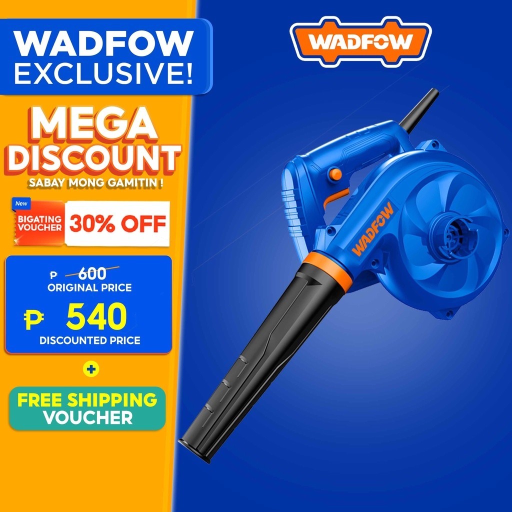 Wadfow Aspirator Blower High Speed 2 in 1 Electric Blower + Vacuum Dust