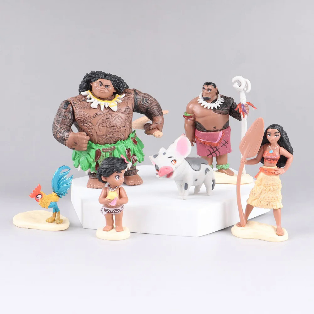 HXRT 6Pcs/set Disney Movie Moana Figure Dolls Set Demigod Maui Moana ...