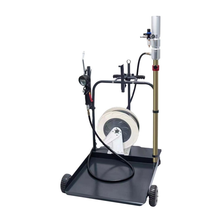 sufeng Hand operated Air power oil dispenser with gear oil gun and trolleys  and hose reel