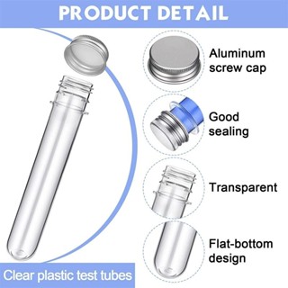 ☊40Pcs 23x 140mm 40ml Clear Test Tubes Plastic Test Tubes with Screw ...