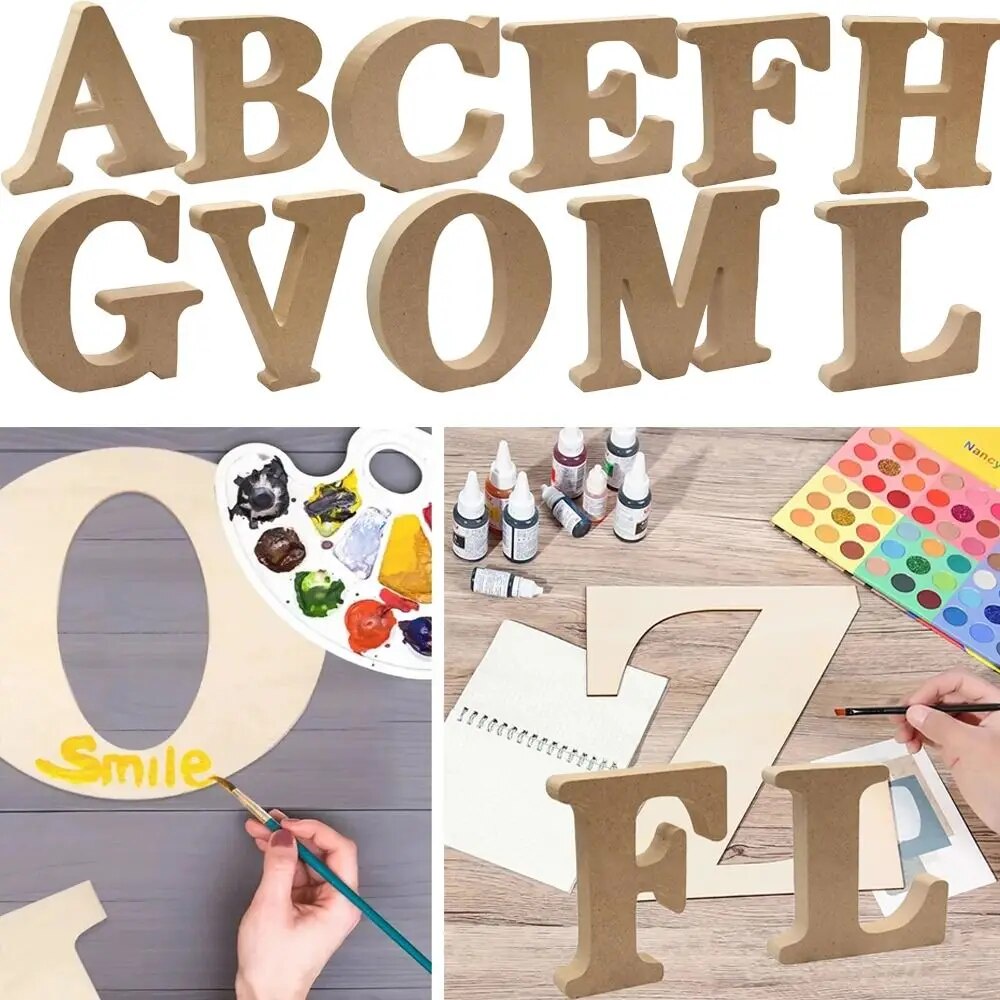 ~8cm Wooden Alphabet Decoration Wooden Alphabet Art Crafts Letter ...