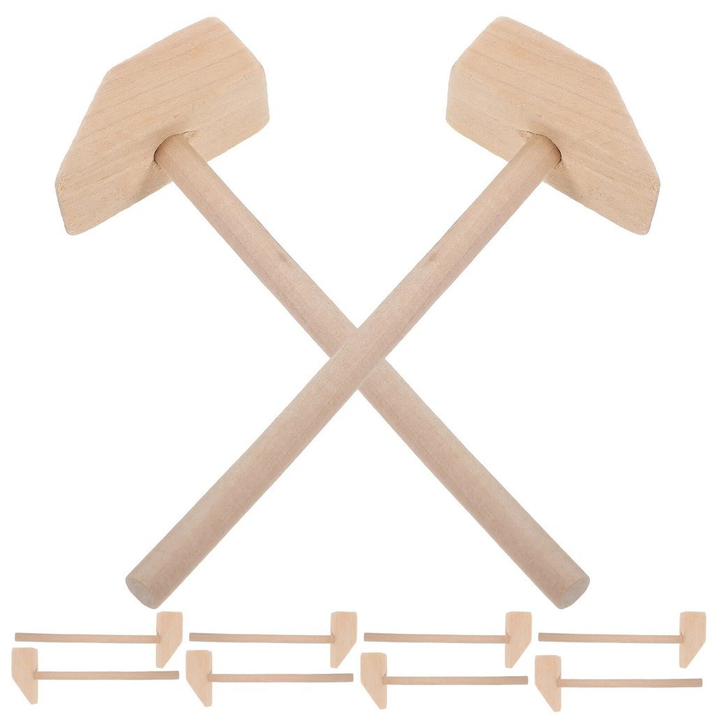 10 Pcs Mallet Toy Childrens Toys Blocks Assemble Hammers Wooden