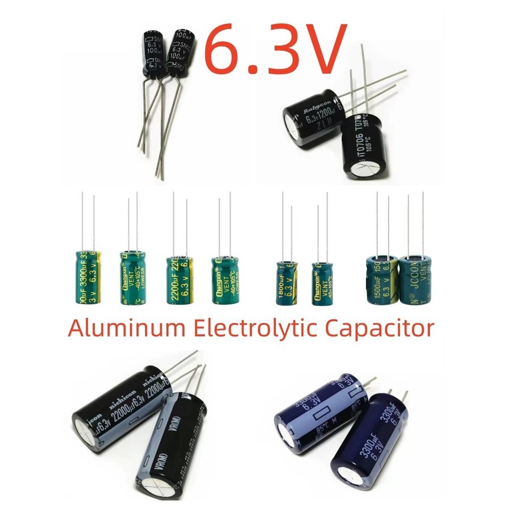 50 Condensatori Nichicon HM 2200uF 6.3V, 8x20mm, 105°C, Per Alimentatori
