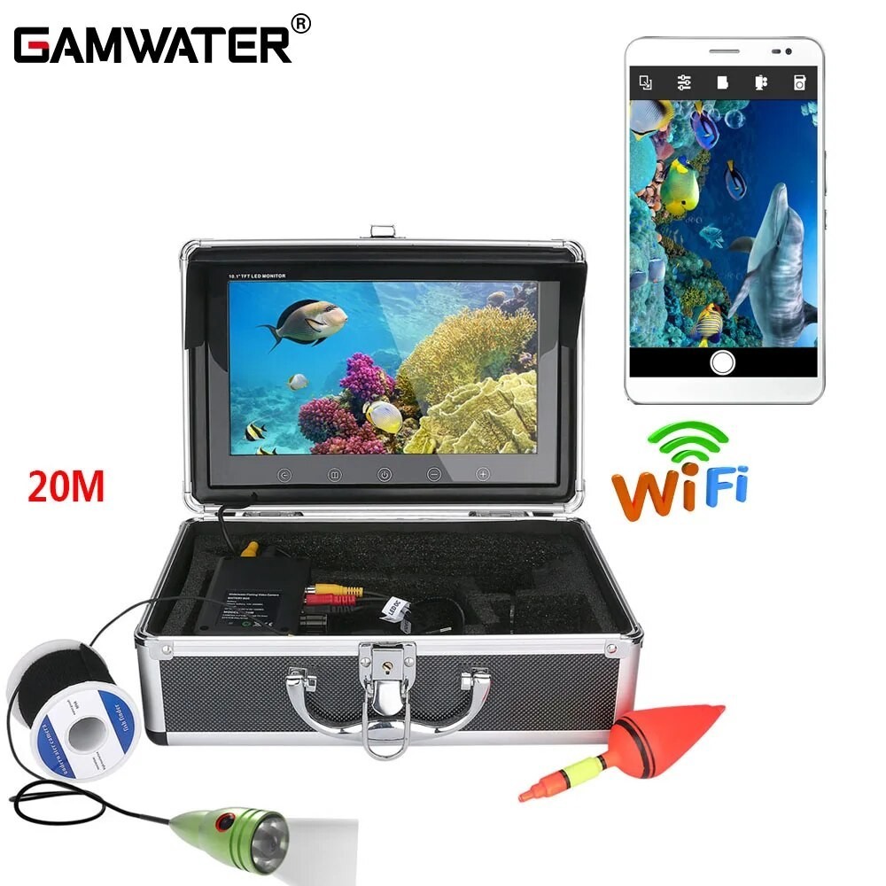 ✦GAMWATER Wifi Wireless Underwater Fishing Video Camera Kit For IOS Android  APP 10\ Inch Monito ☼w
