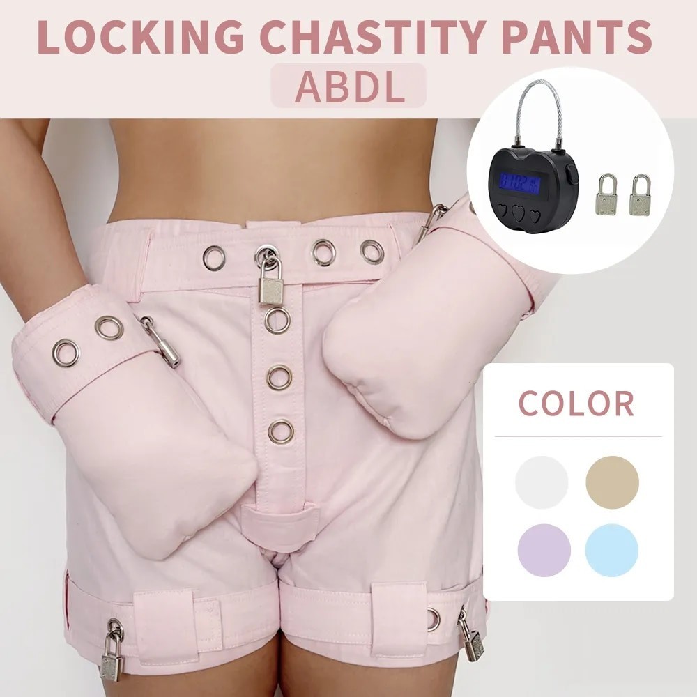 ABDL DDLG Locking Shorts Chastity Underwear Bondage Lockable