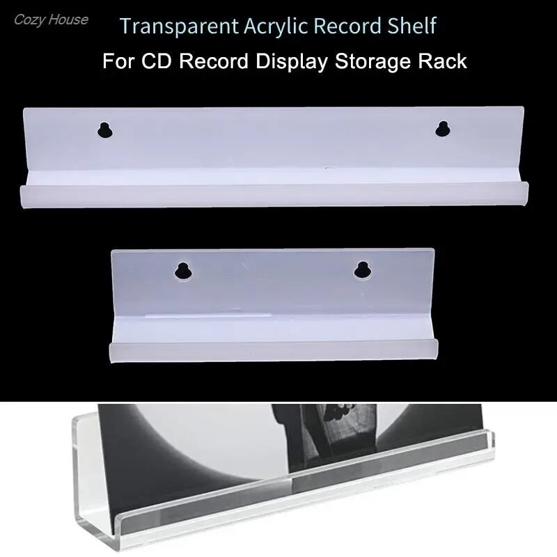 Wall Mounted Acrylic Transparent Record Shelf Stand Record Holder For ...