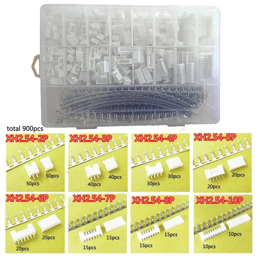 07f 600pcs 900pcs JST-XH 2.54mm Connectors Assortment Kit Set Crimping ...