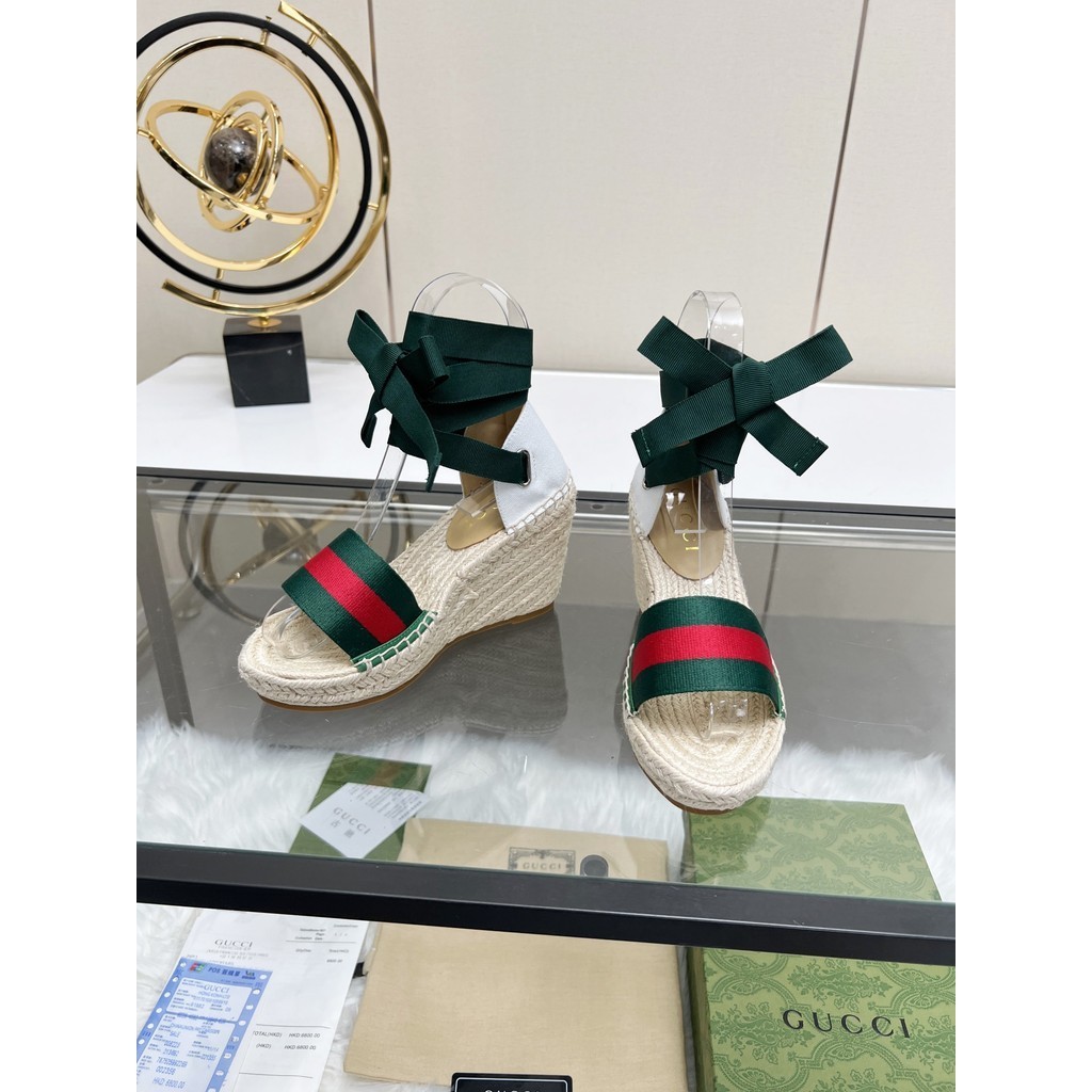Sandal wedges gucci hotsell
