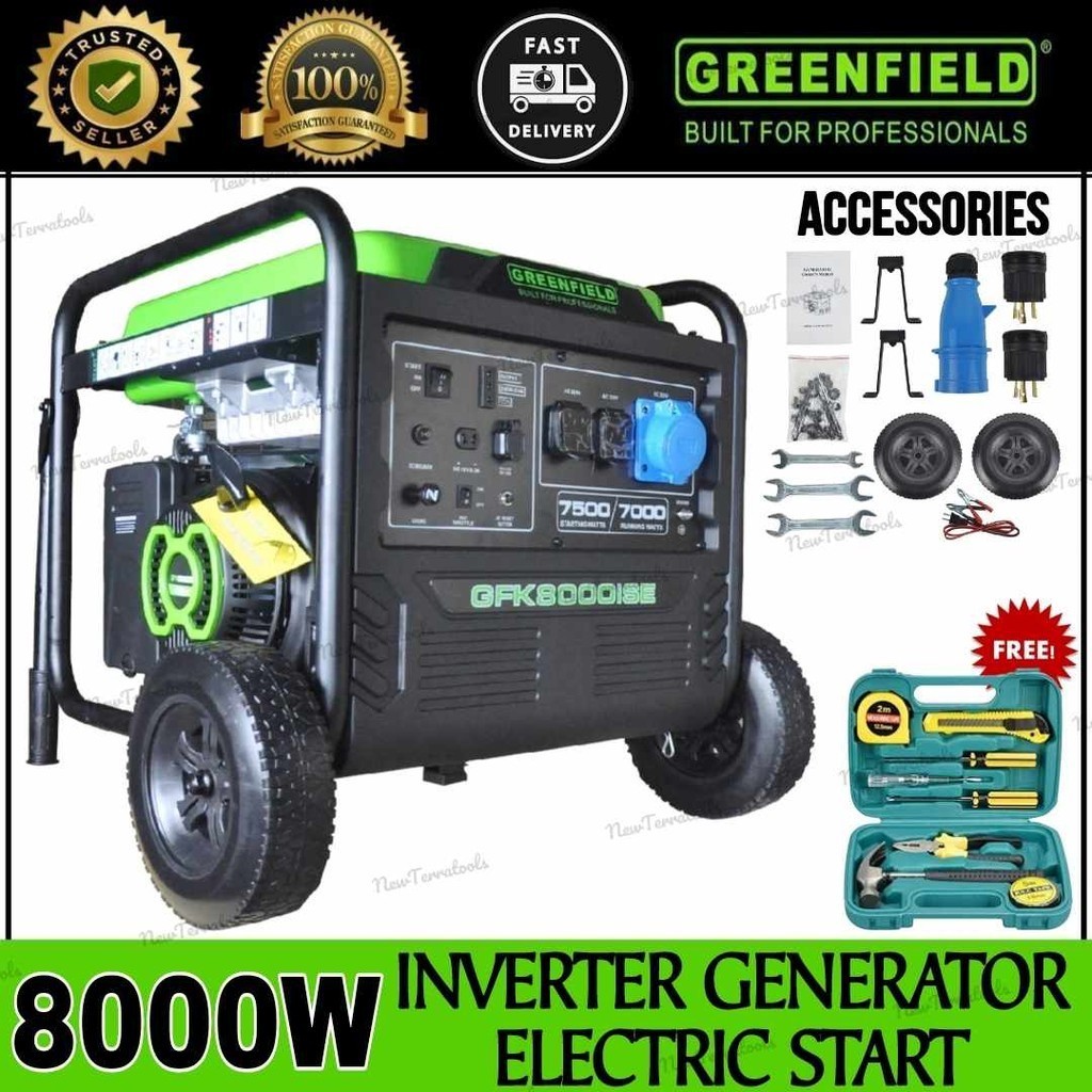 Greenfield Inverter Generator Gasoline 8000W 60Hz Smart RPM-Open Type ...