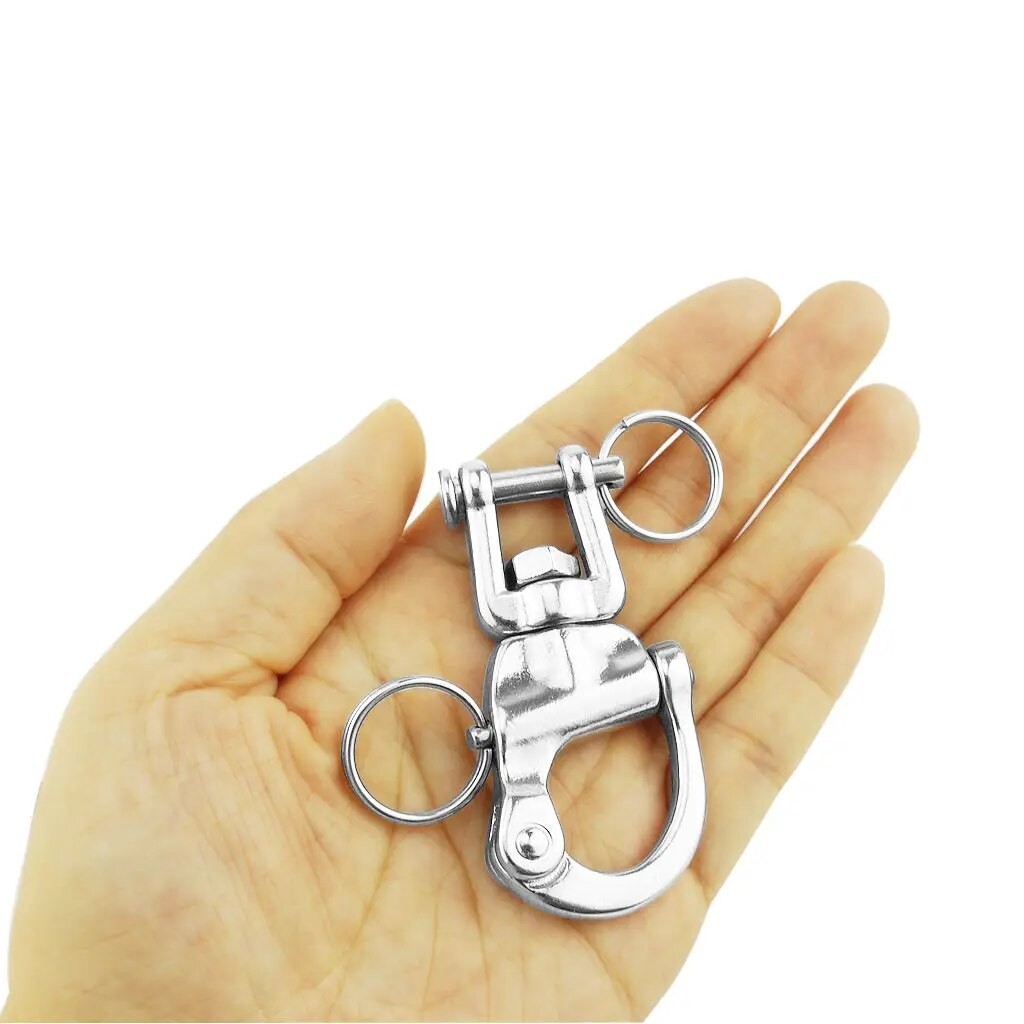 Quick Release D Ring Swivel Bail Mini Stainless Steel Snap Shackle With Swivel E