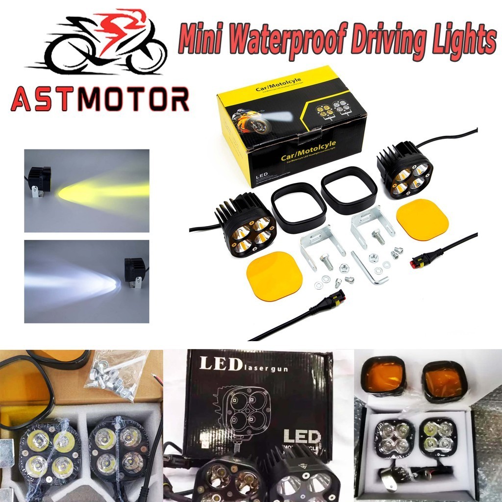 2PCS Universal Led Work Light White With Yellow Lens 3inch 40W Mini ...