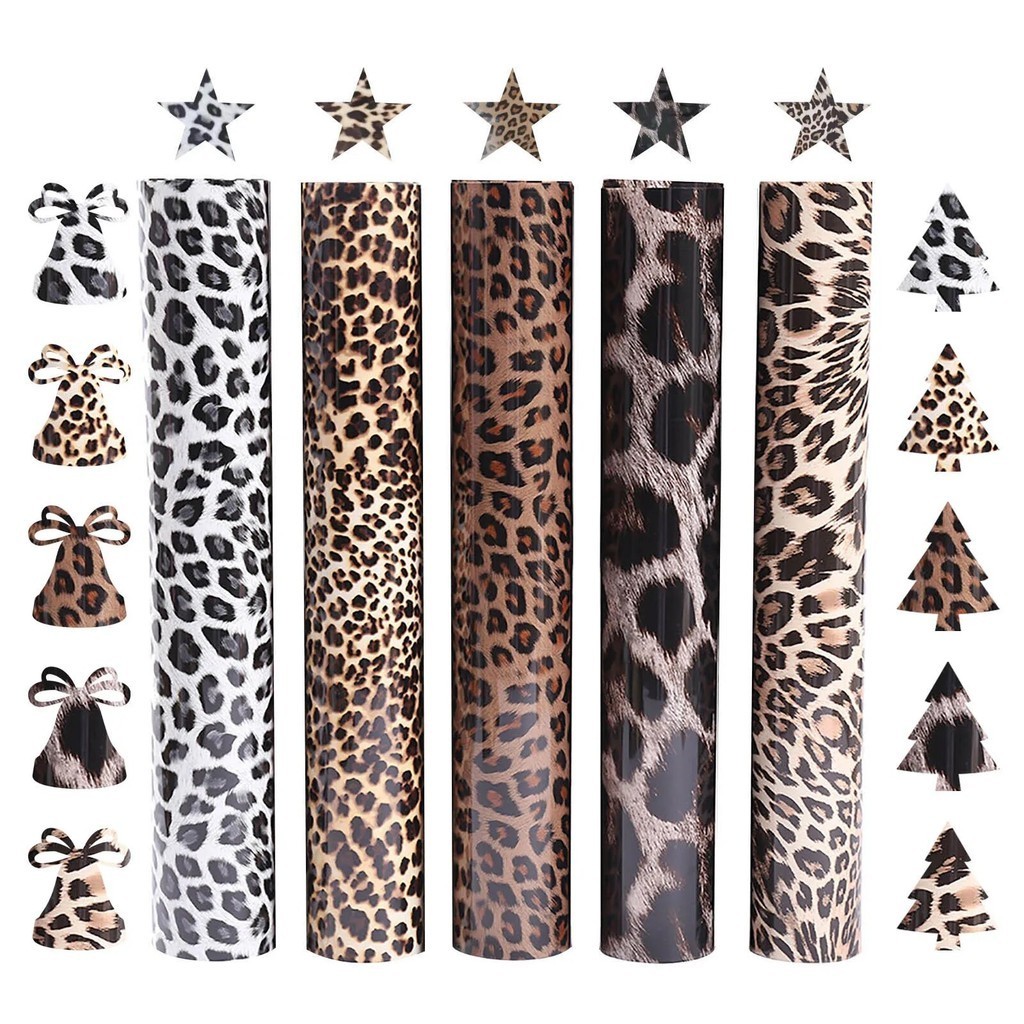 Leopard Print Adhesive Craft Permanent Vinyl Roll Design Lettering Film ...