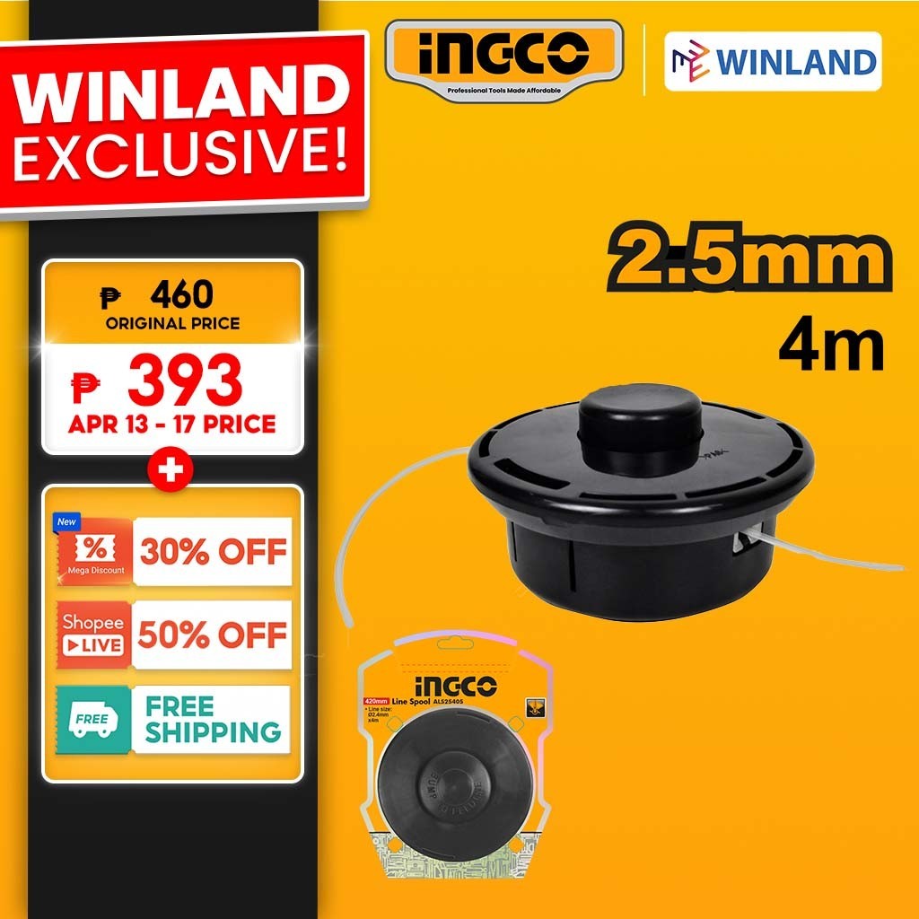 Ingco by Winland Grass Trimmer 4M Line Spool for GBC45441 ALS25405 ING ...