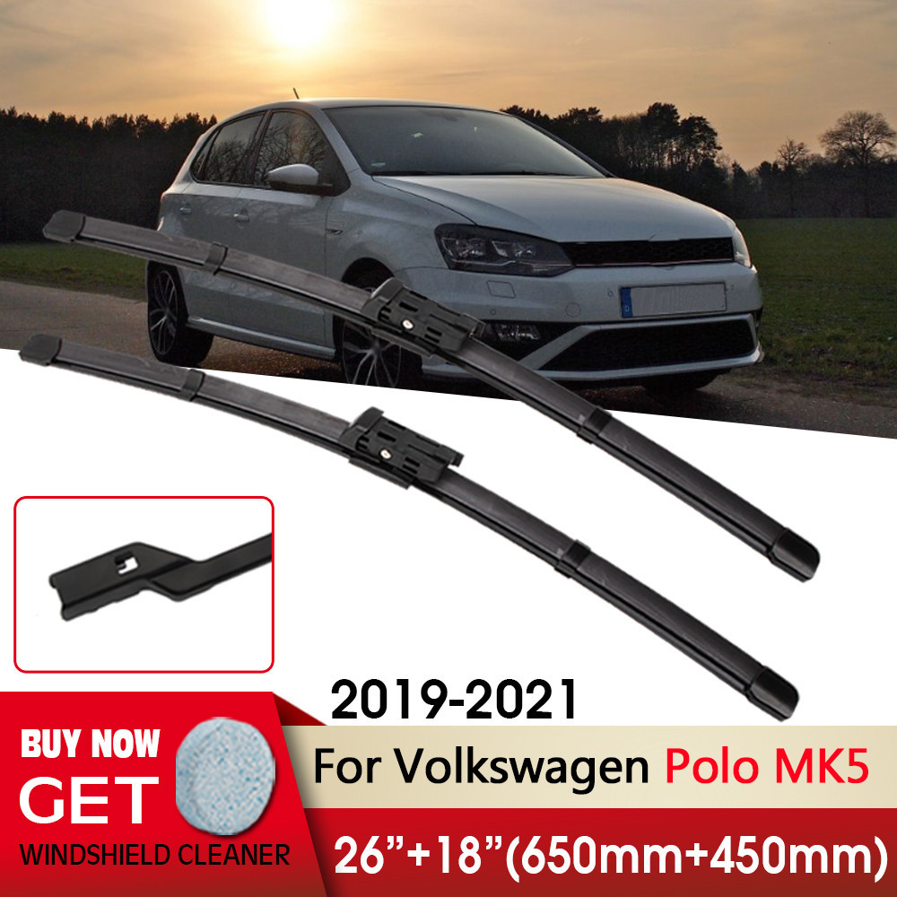 ☾Car Wiper Front Wiper Blades 26\"+18\" For Volkswagen Polo MK5 2019