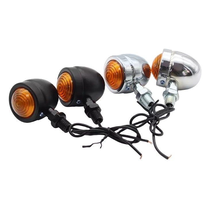 1 Pair Chroe Bullet Otorcycle Turn Signals Indicator Light For Harley Kawasaki Honda Suzuki Yamaha Cruiser Chopper Cafe Racer 1923615365