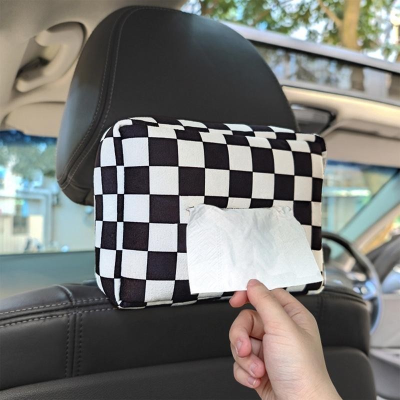 Car Tissue Holder Behind Screen Storage Box Black Anti Slip Direct Replaces Easy | UK