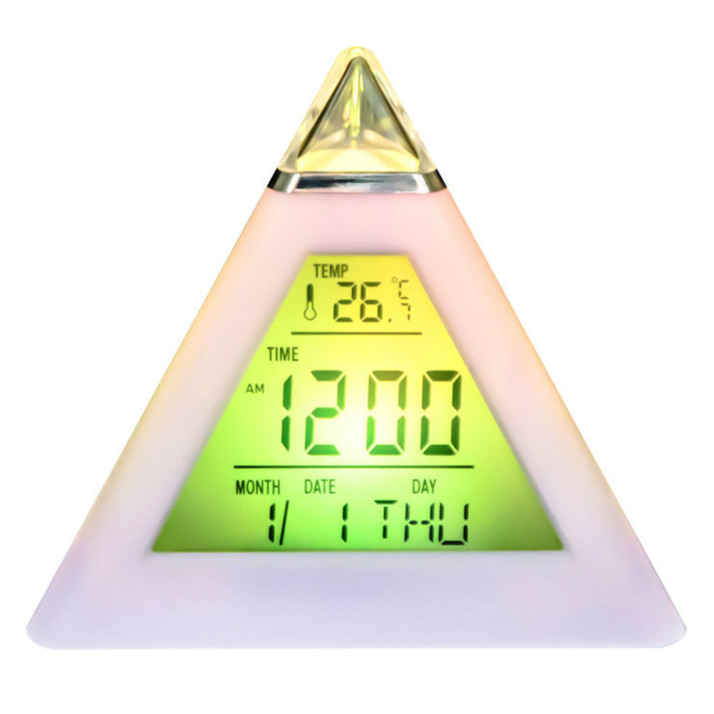 Electric Digital LED Alarm Clock 7 Color Changing Battery Operated ...
