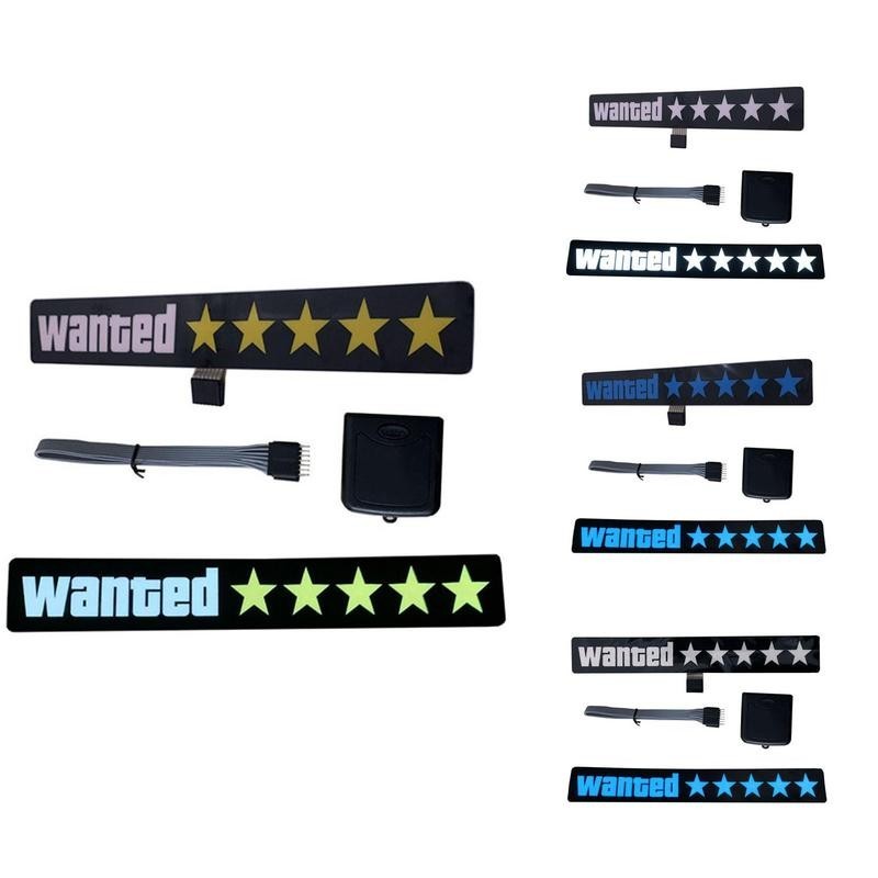 ☽Wanted Car Window Stickers 5 Star Electric Decal For Windshield Decor ...
