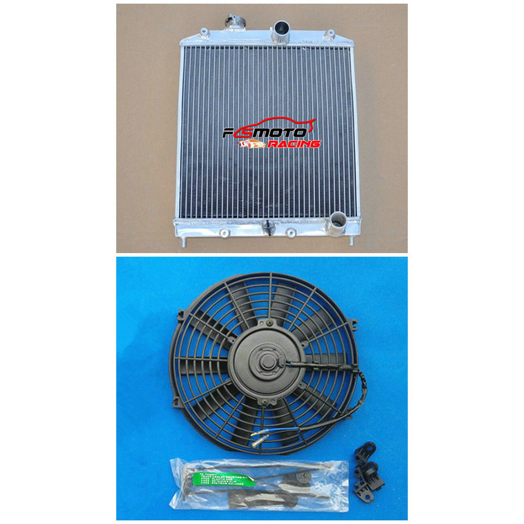 42mm All Aluminum Radiator + Fan Cooling For 1992-2000 Honda Fit Civic ...