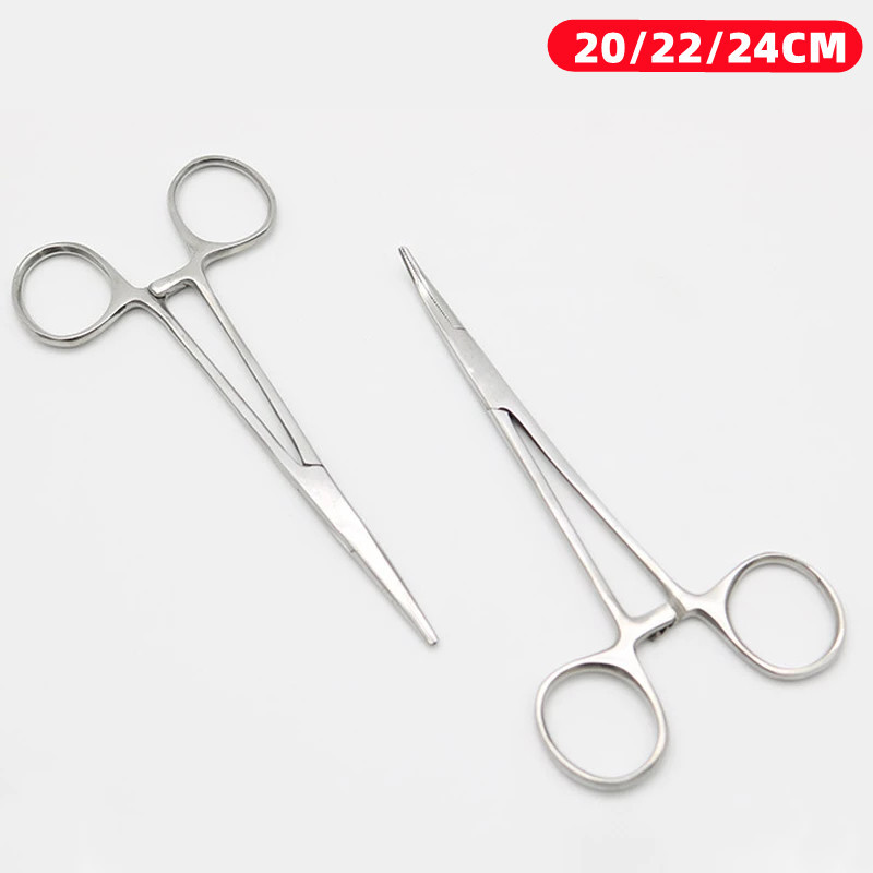 Stainless Steel Curved Tip and Straight Tip Forceps Locking Clamps ...