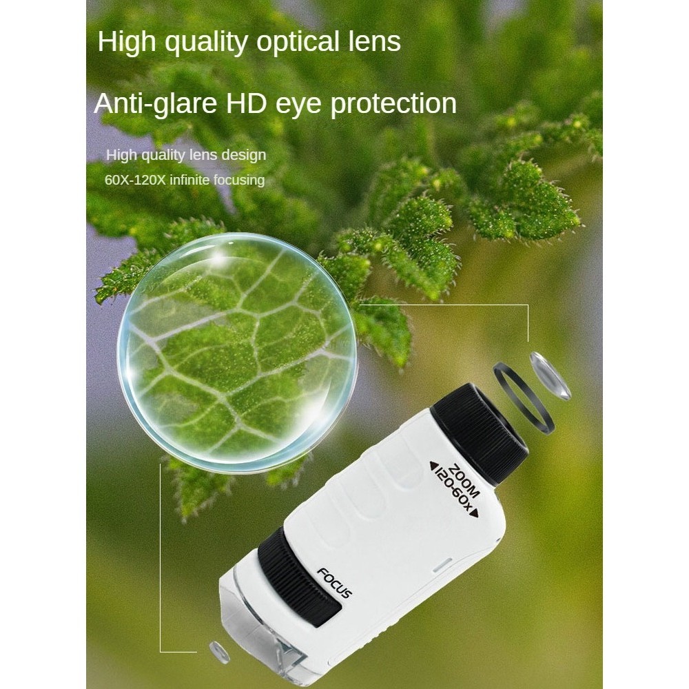 ♟Portable Handheld Microscope Toy Highdefinition Magnifying Glass