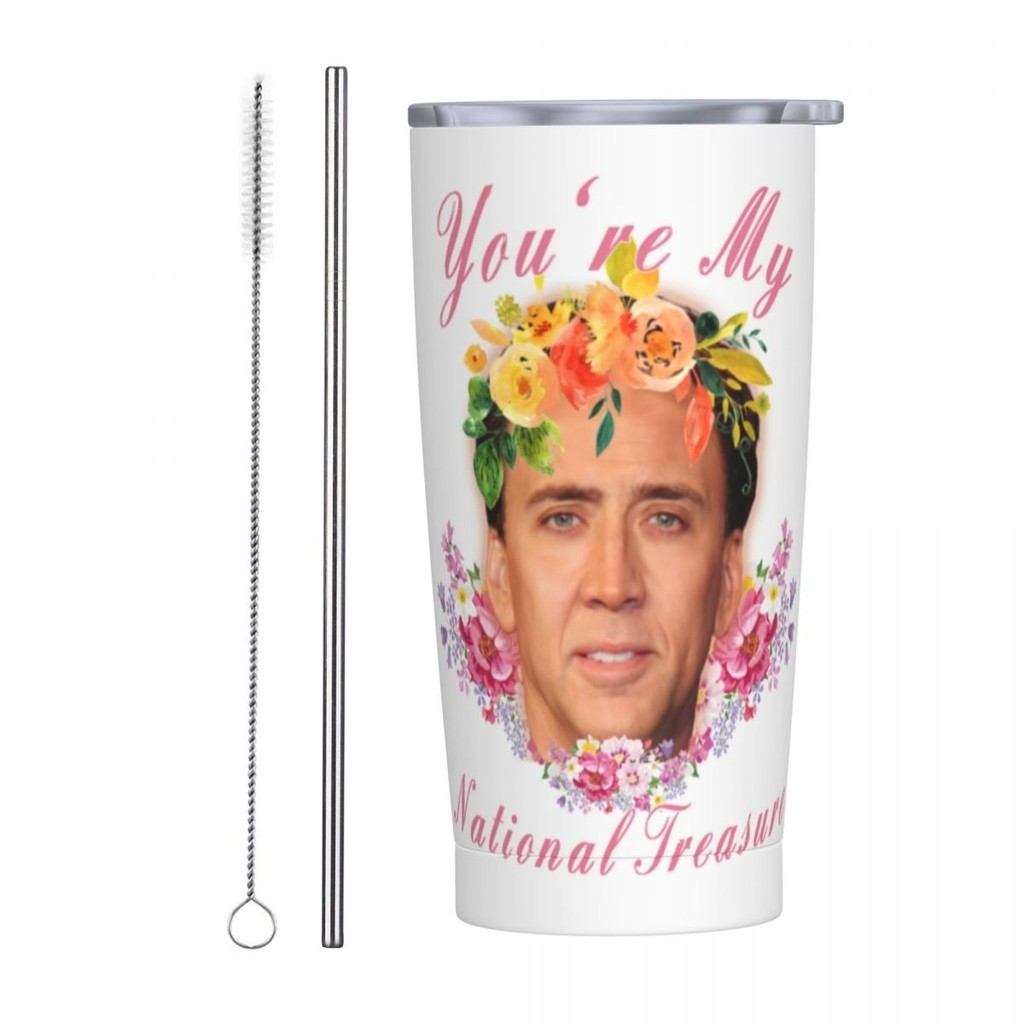 N-Nicolas Cages Stainless Steel Tumbler Actor Travel Coffee Mug With ...