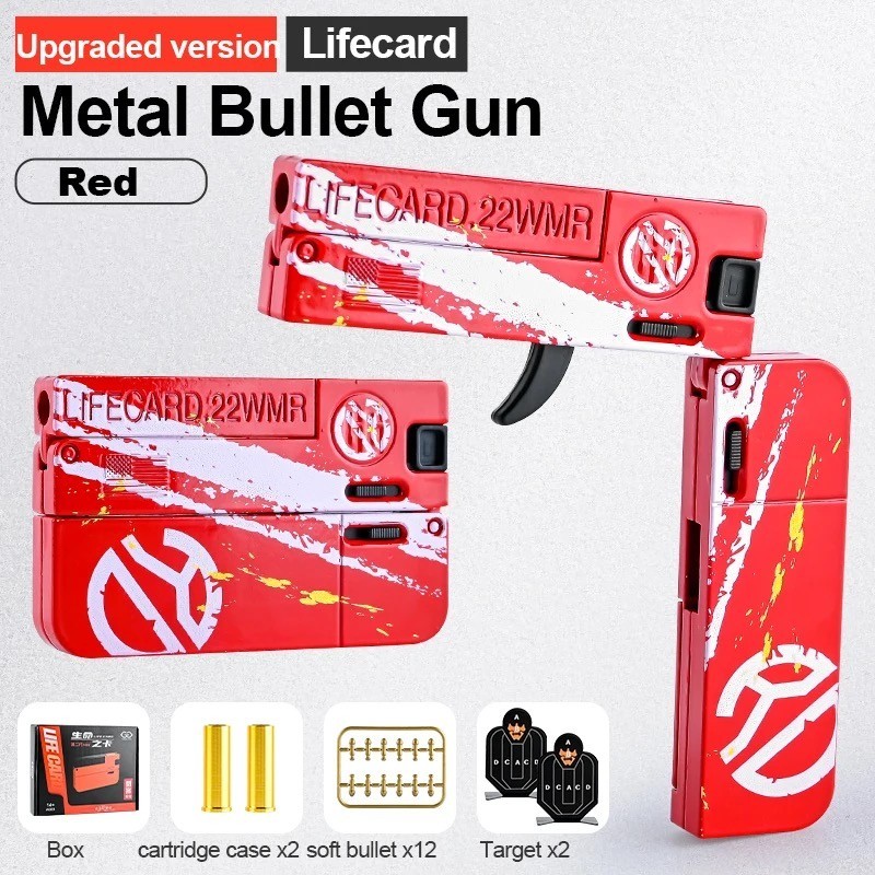 Lifecard Alloy Upgraded 2024 Folding Gun Toy Soft Bullet Explosive ...