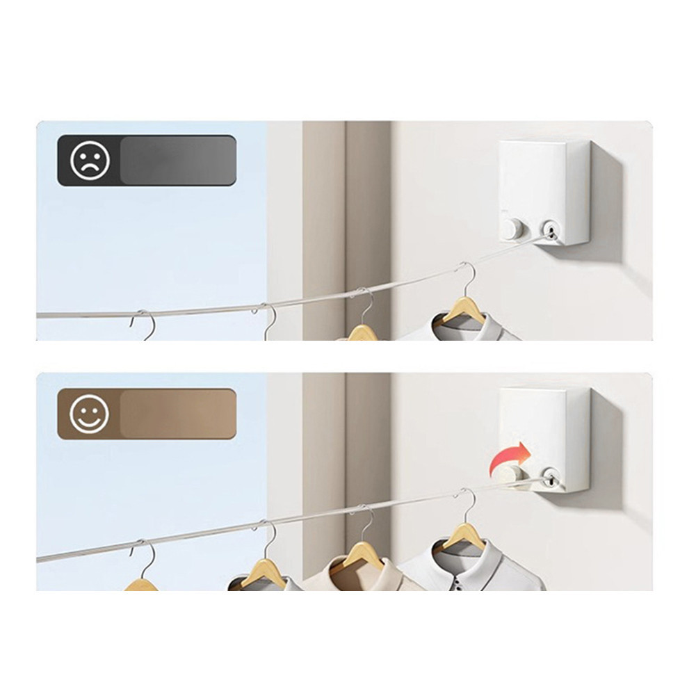 ♦Space-Saving Retractable Pull Out Clothesline Stainless Steel Rope For ...