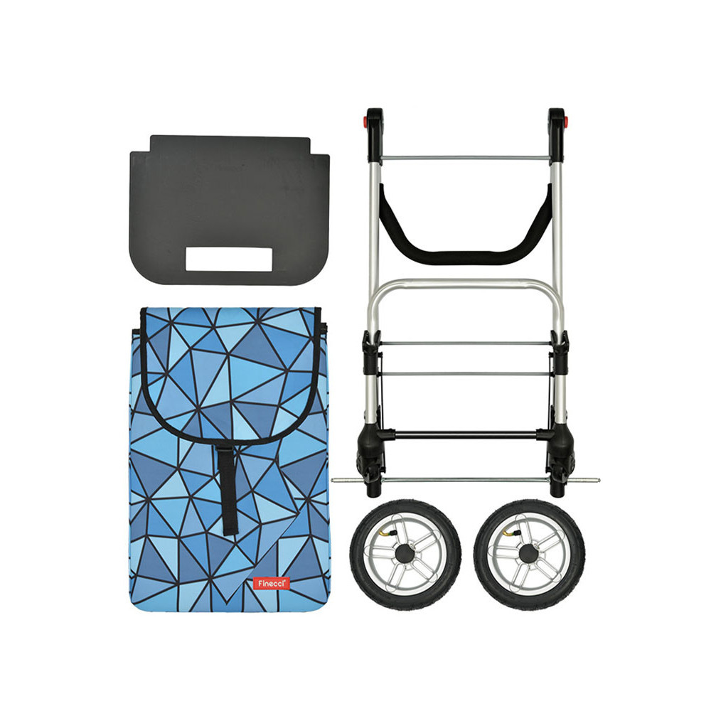 Cart Four Wheel Shopping Cart Portable Folding Trolley Car Elderly Trailer Household C