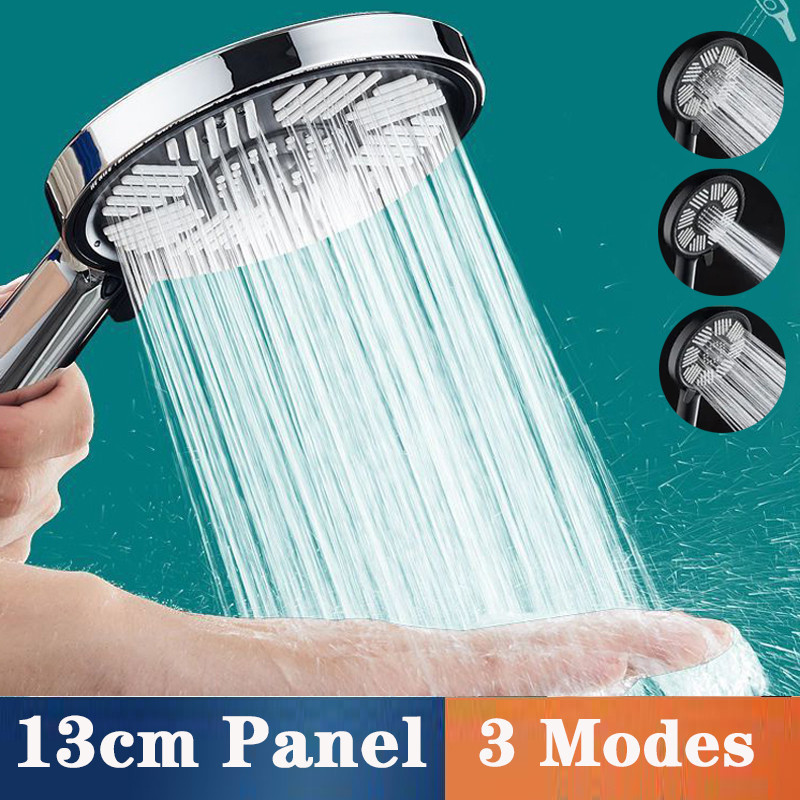 13 CM Big Panel Large Flow Supercharge Shower Head 3 Modes High ...