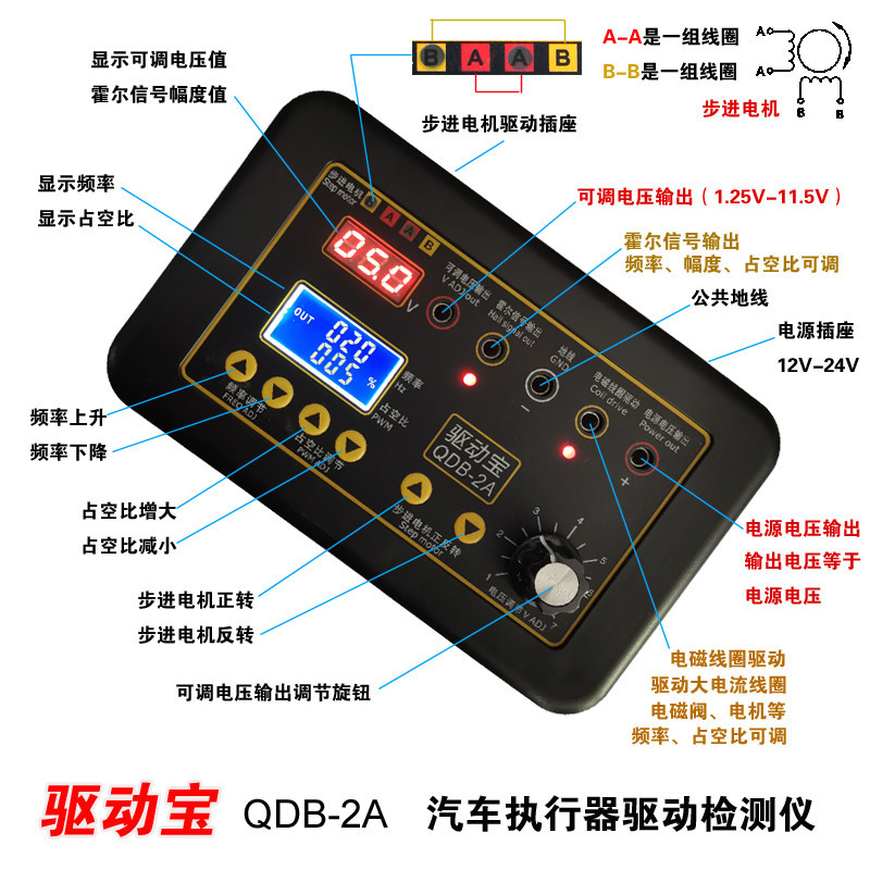 Car Ignition Coil & Injector Tester – Solenoid Valve & Idle Stepper Motor Diagnostic Tool