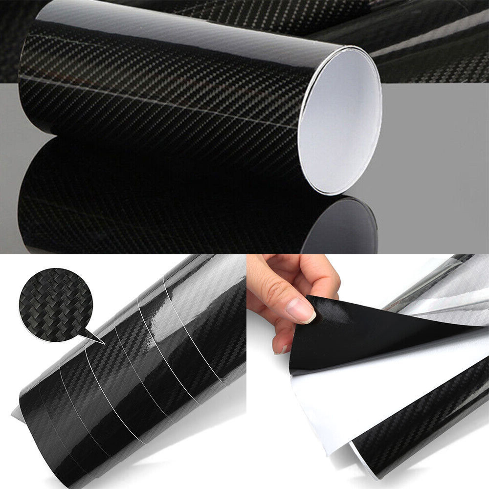 ☁30x150cm 6D Glossy Carbon Fiber Vinyl Wrap Film Waterproof Car ...