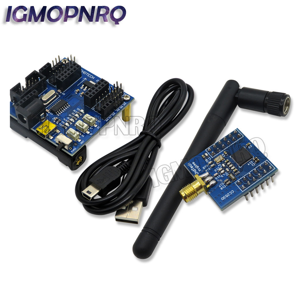 ☮Zigbee CC2530 Module UART Wireless Core Board + Sensor Node Baseboard ...